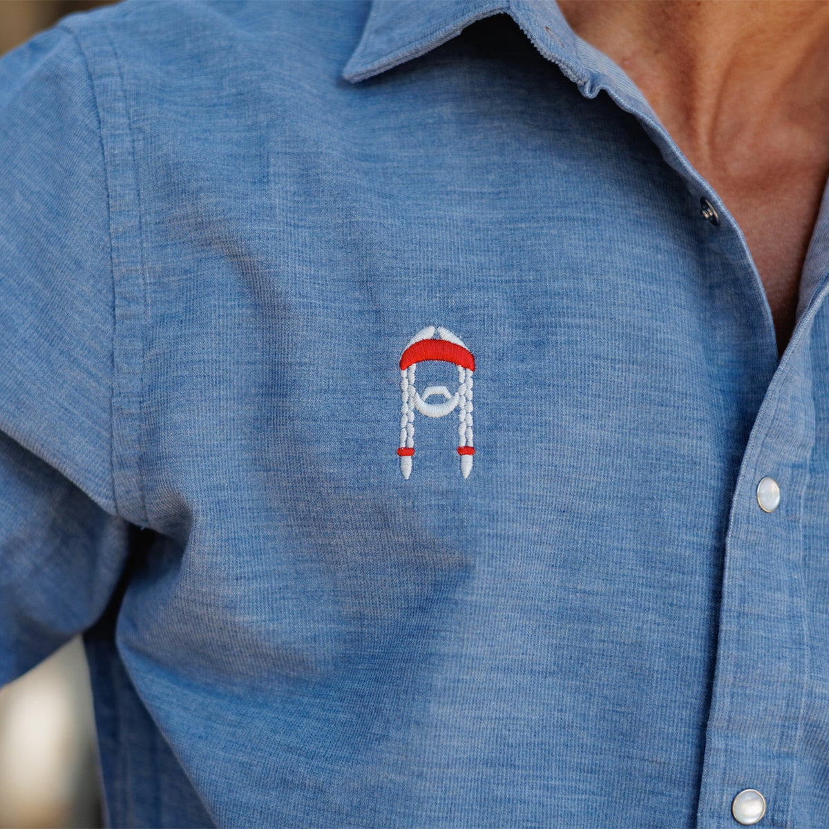 Willie Nelson Corduroy Pearl Snap - The Icon - Heather Steely Blue
