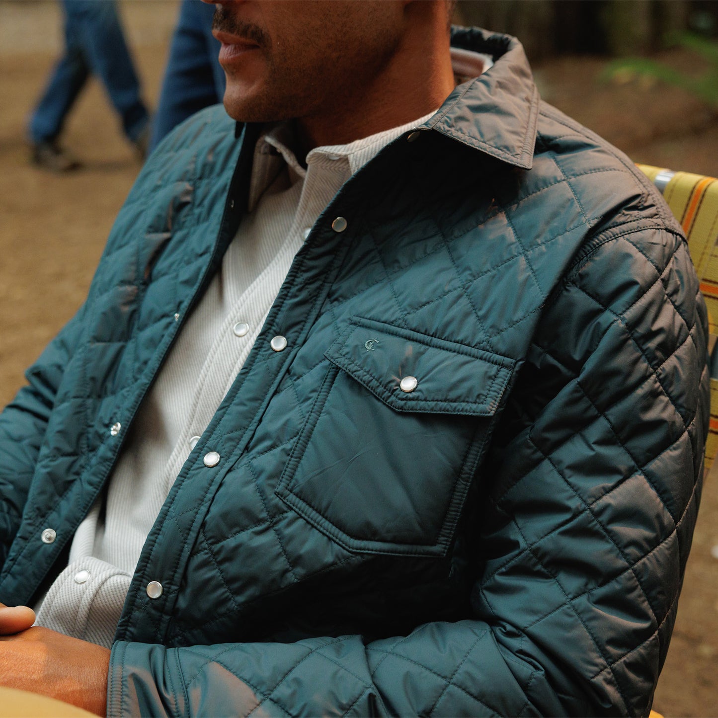 Quilted Shacket - Hunter Green