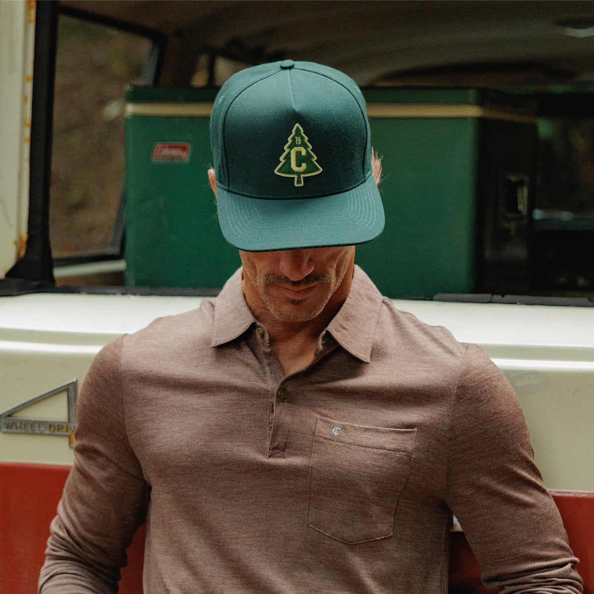 Structured Hat - Evergreen Felt Patch - Green Twill
