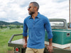 Indigo Knit Long Sleeve Players Shirt - Medium Wash Indigo