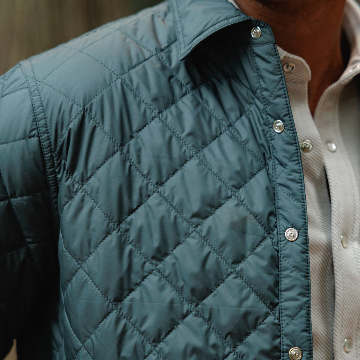 Quilted Shacket - Hunter Green