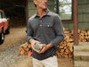Houndstooth Long Sleeve Players Shirt - Dark Slate