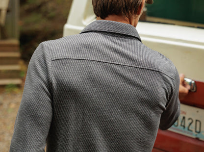 Houndstooth Long Sleeve Players Shirt - Dark Slate