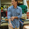 Performance Pearl Snap Button Down - Navy Check