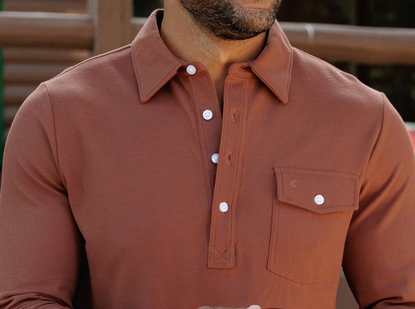 Long Sleeve Players Shirt - Root Beer