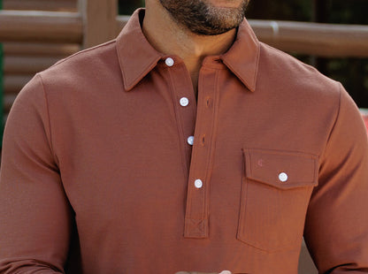 Long Sleeve Players Shirt - Root Beer