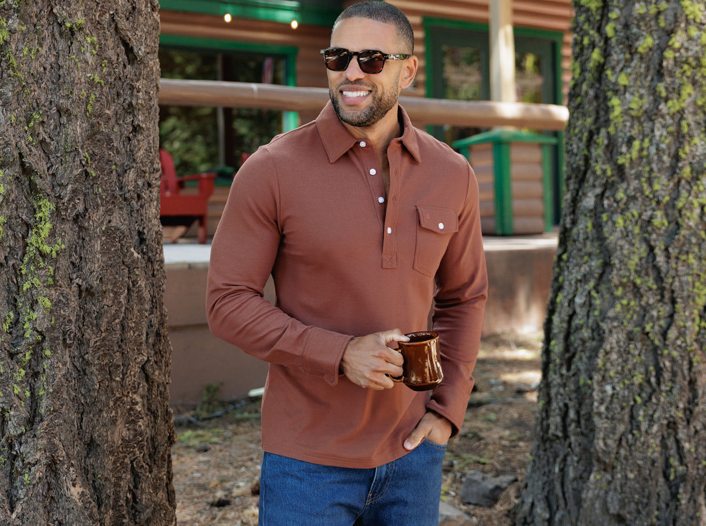 Long Sleeve Players Shirt - Root Beer