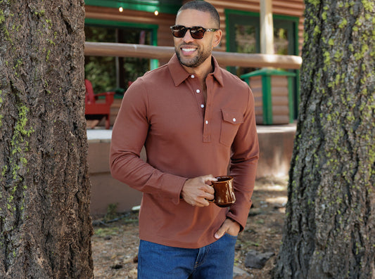 Long Sleeve Players Shirt - Root Beer