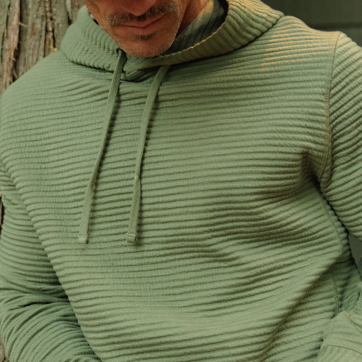 Quilted Hoodie - Olive