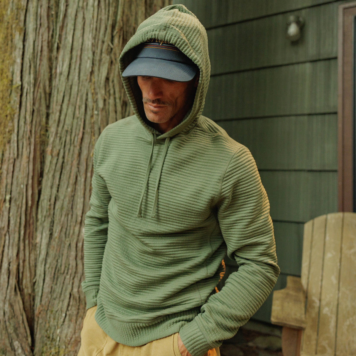 Quilted Hoodie - Olive