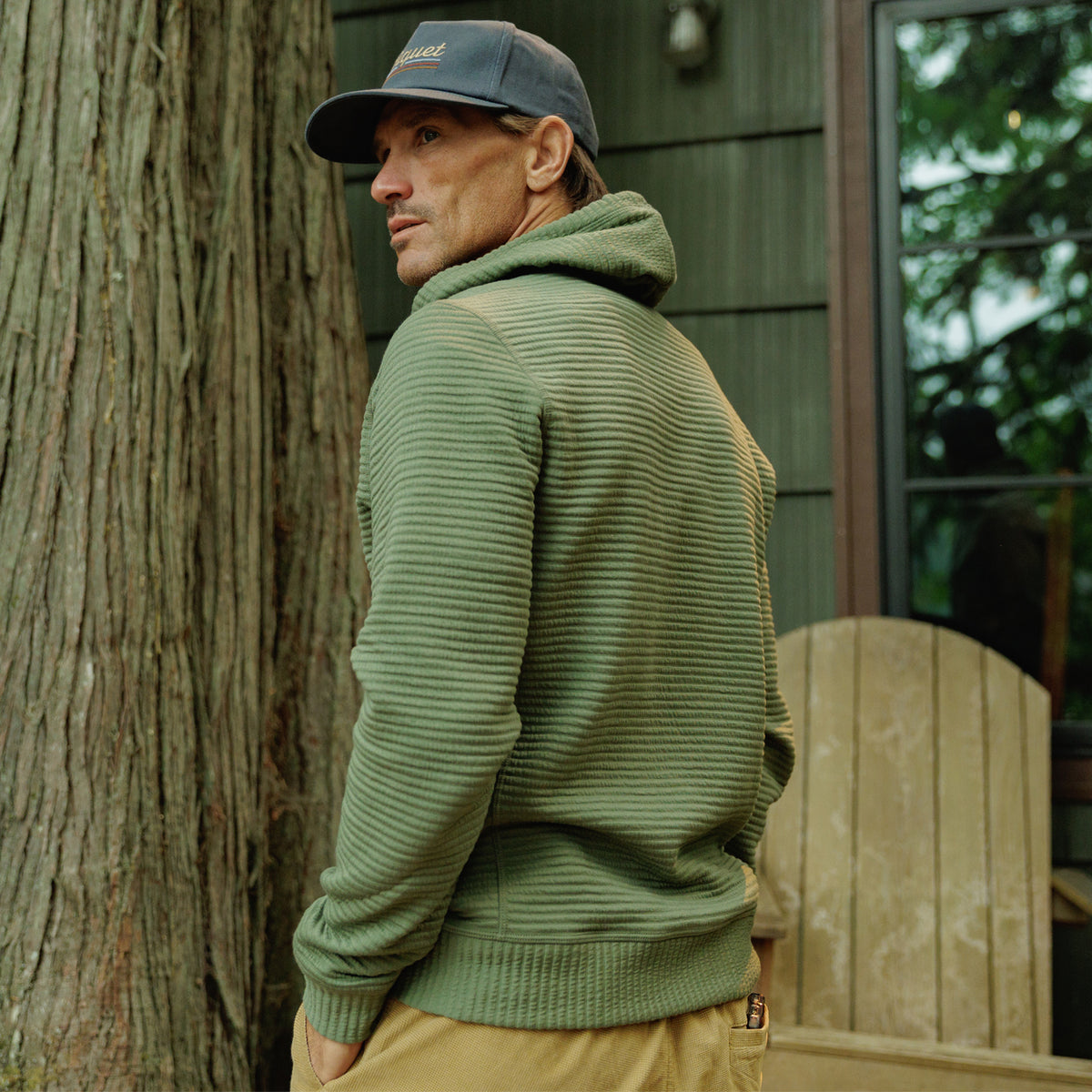 Quilted Hoodie - Olive