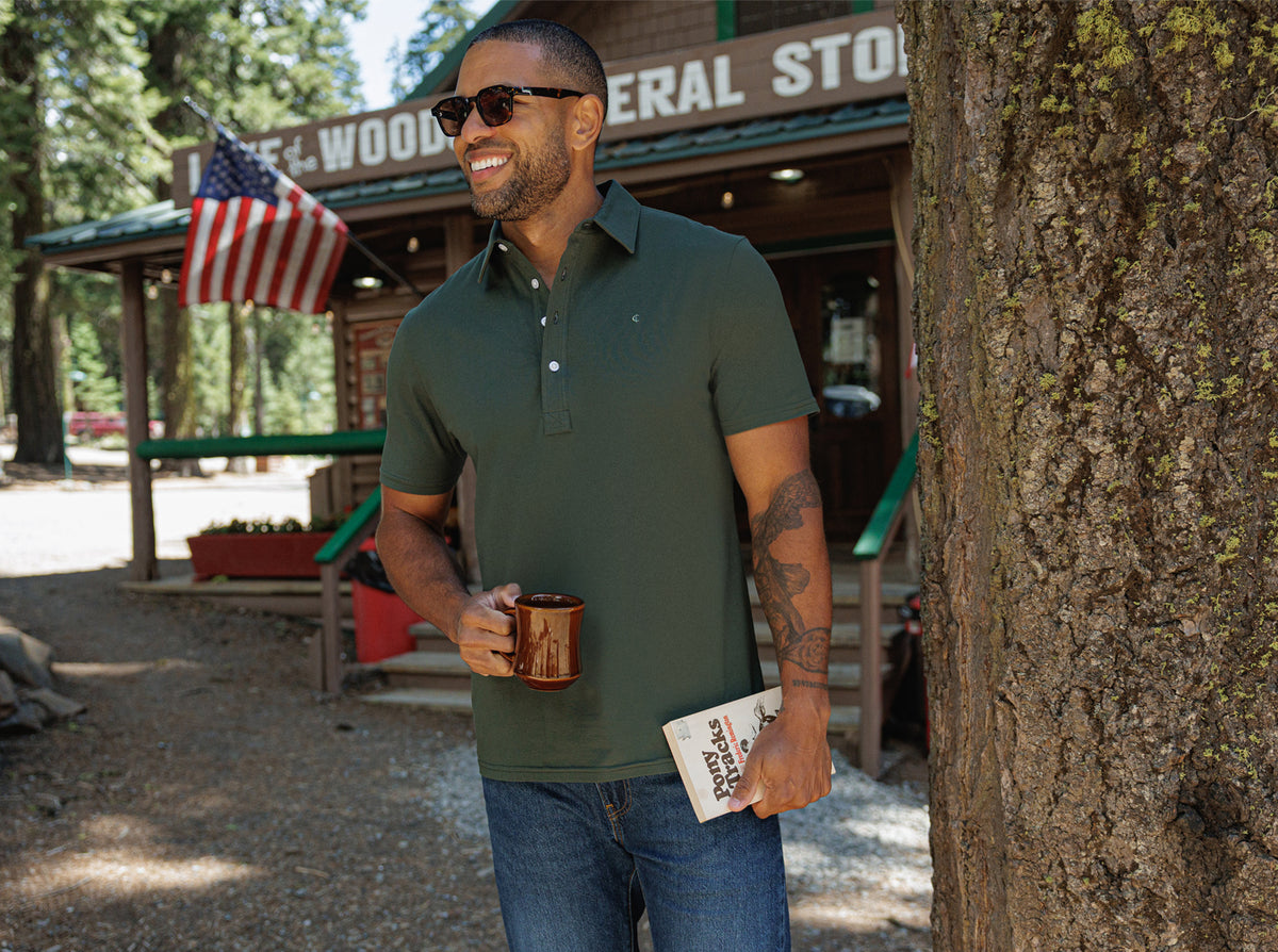 Slim Fit Top Shelf Range Polo Deep Woods