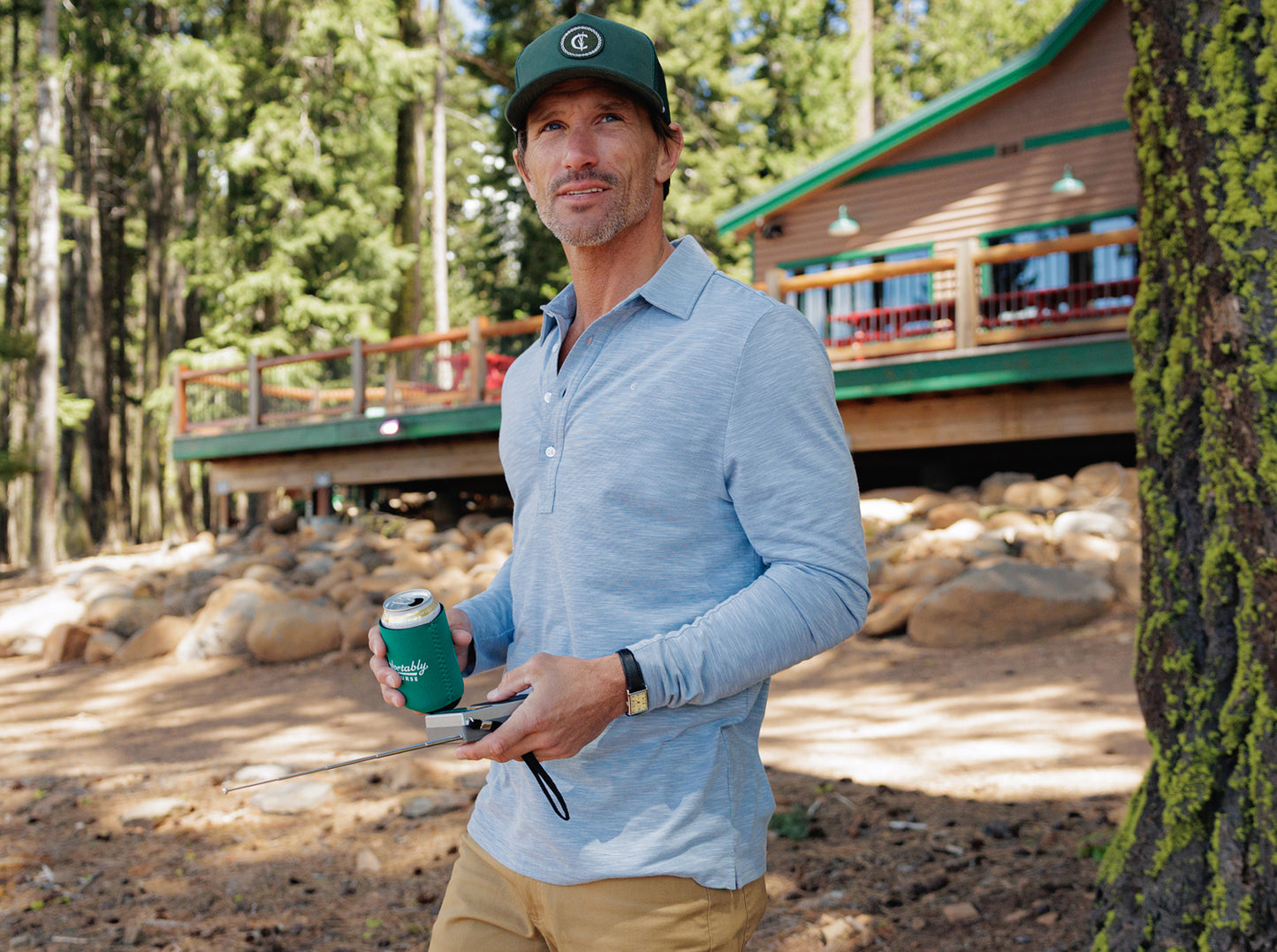 brrr° Long Sleeve Range Polo - Bluestone