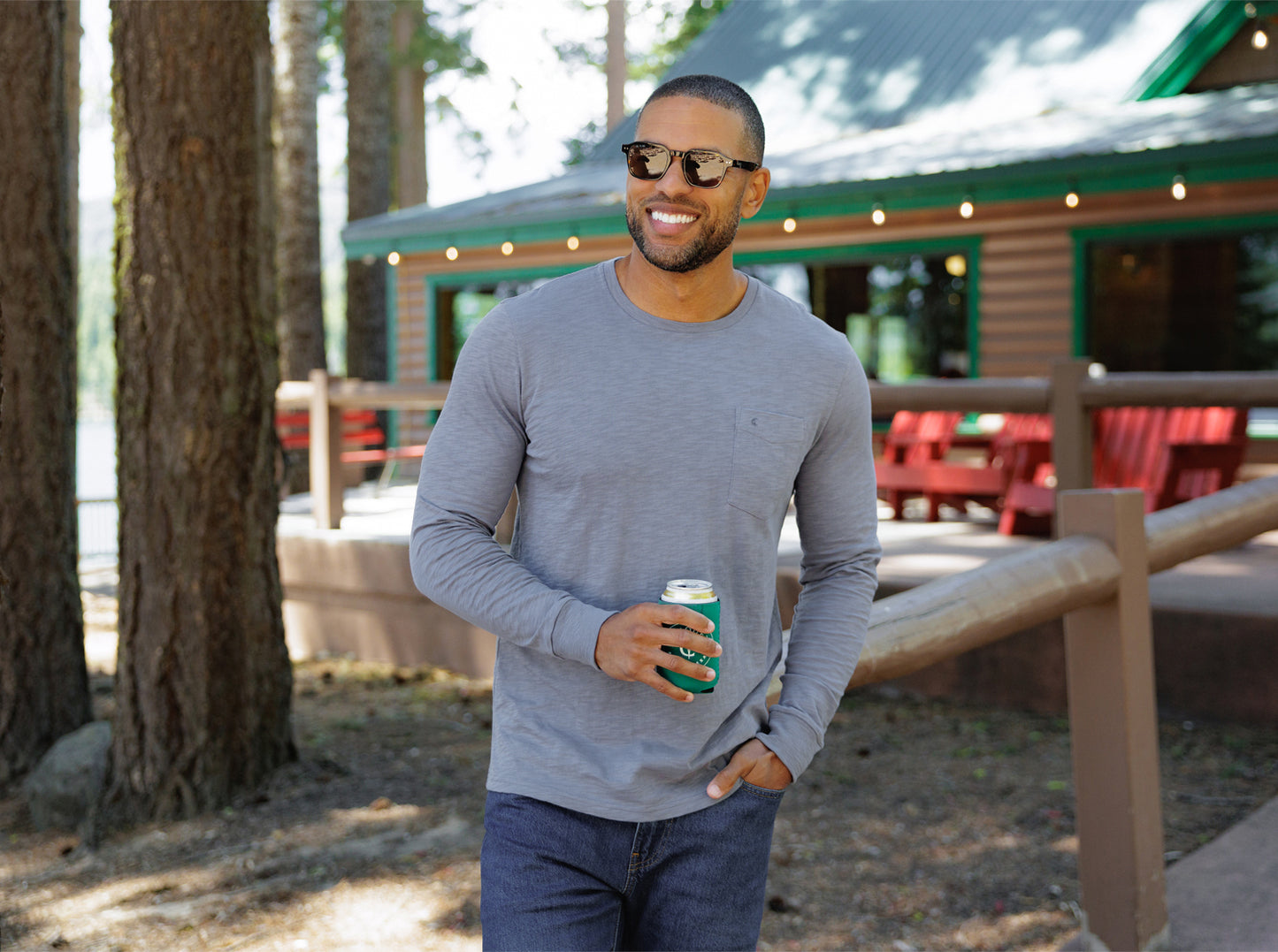 Cotton Slub Long Sleeve T-Shirt - Steel