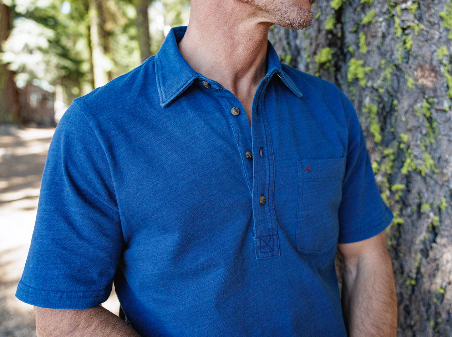 Indigo Knit Players Shirt - Dark Washed Indigo