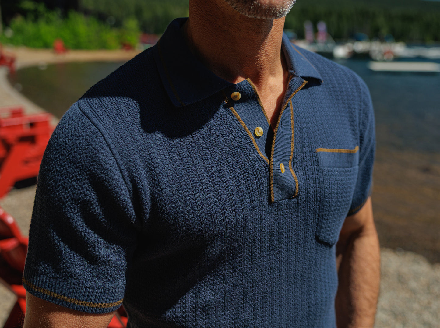 Bungalow Sweater Polo - Dusk