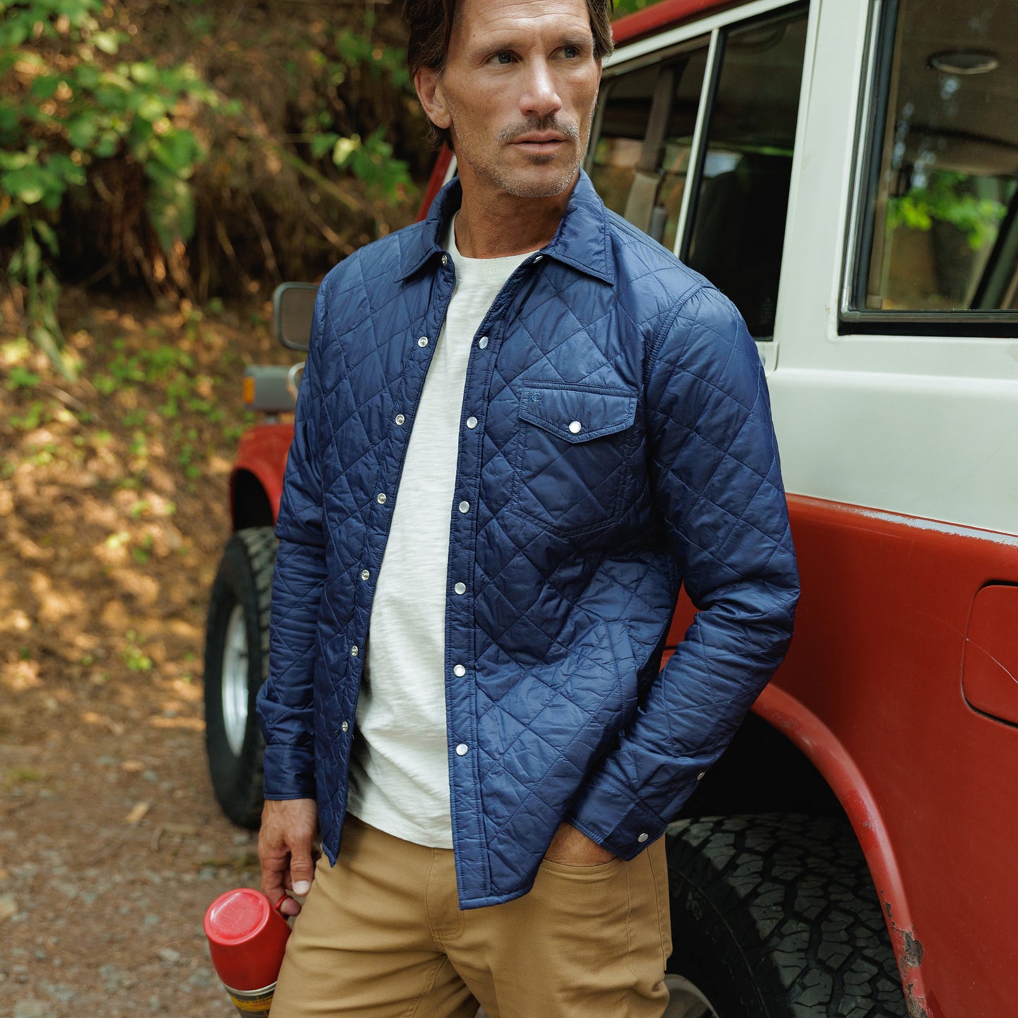 Quilted Shacket - Navy Blue