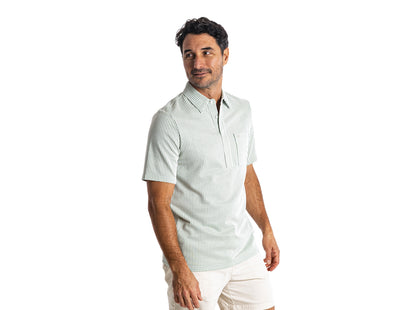 Striped Jacquard Knit Players Shirt - Green
