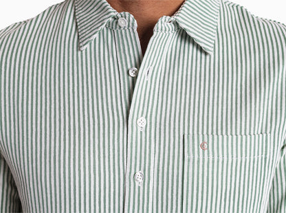 Striped Jacquard Knit Players Shirt - Green