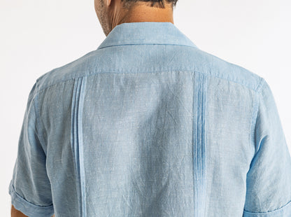 The Desi Shirt - Embroidered - Blue Heaven