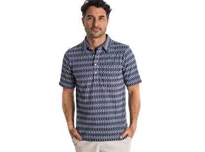 Terrycloth Players Shirt - Check Jacquard Blue
