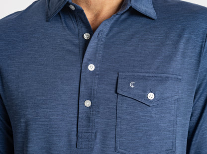 Performance Sport Heather Players Shirt - Navy Captain