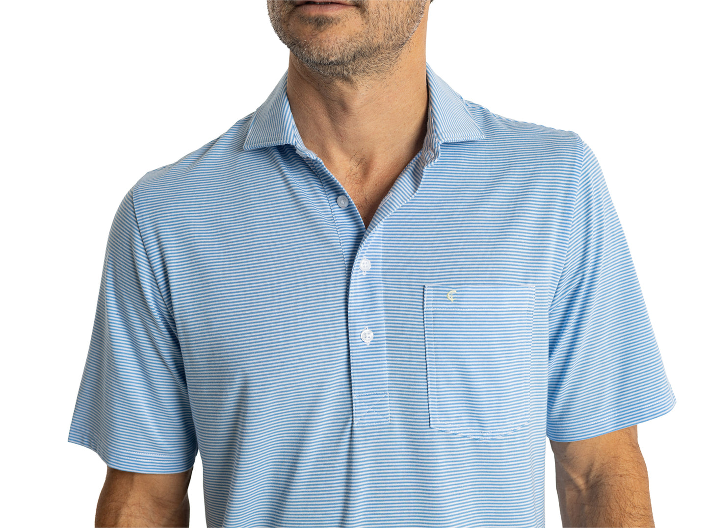 Spread Collar Polo - Hobby Stripe - Blue