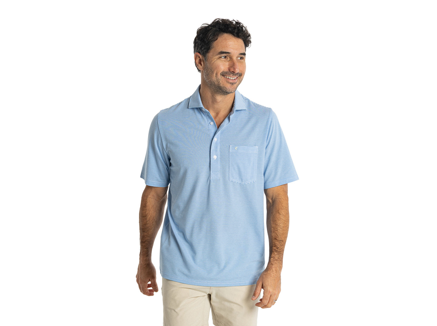 Spread Collar Polo - Hobby Stripe - Blue