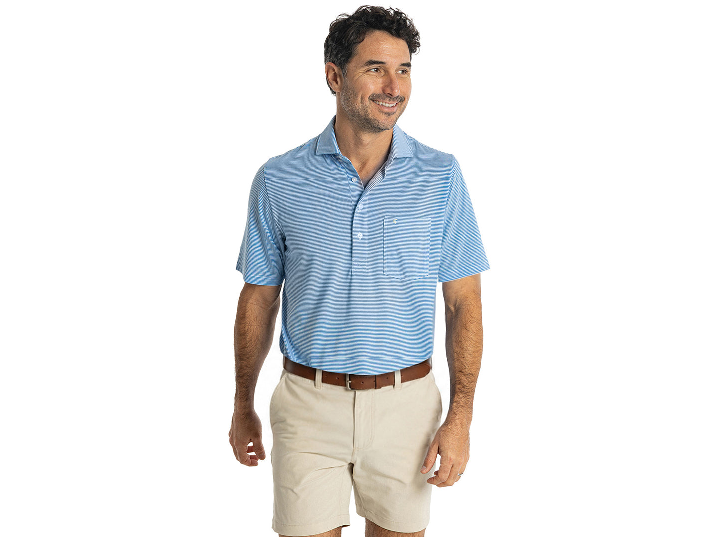 Spread Collar Polo - Hobby Stripe - Blue
