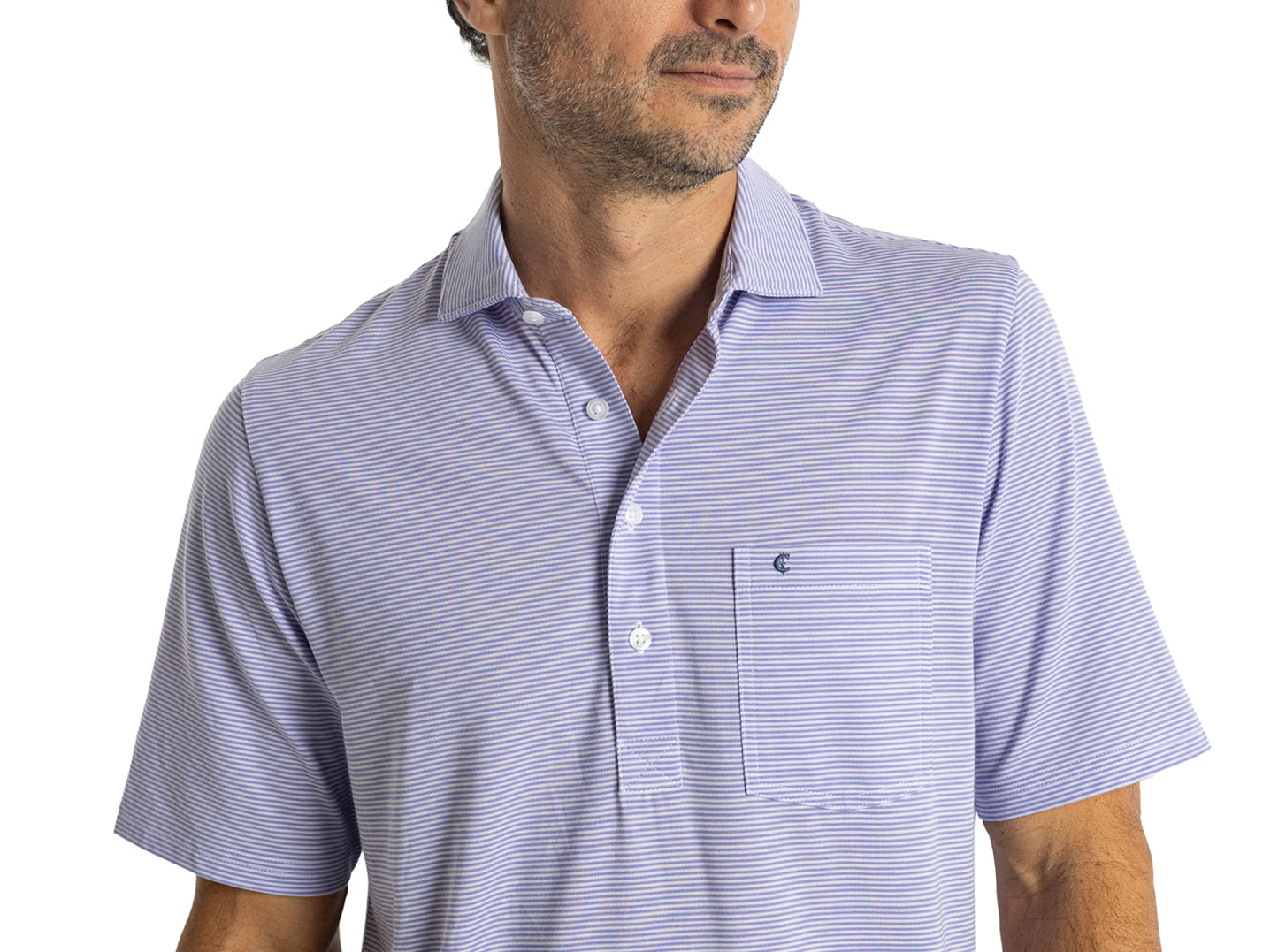 Spread Collar Polo - Hobby Stripe - Lavender