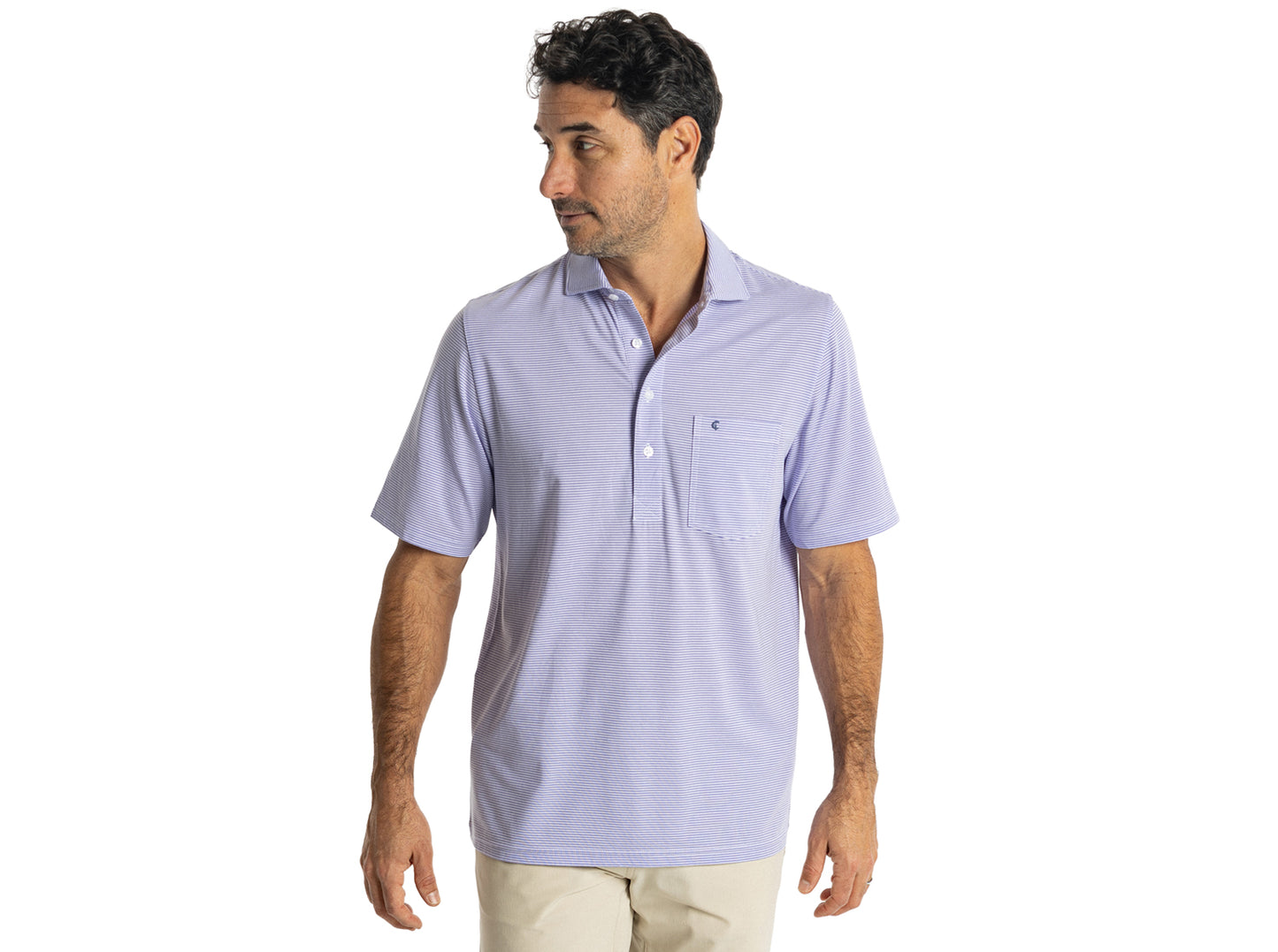 Spread Collar Polo - Hobby Stripe - Lavender