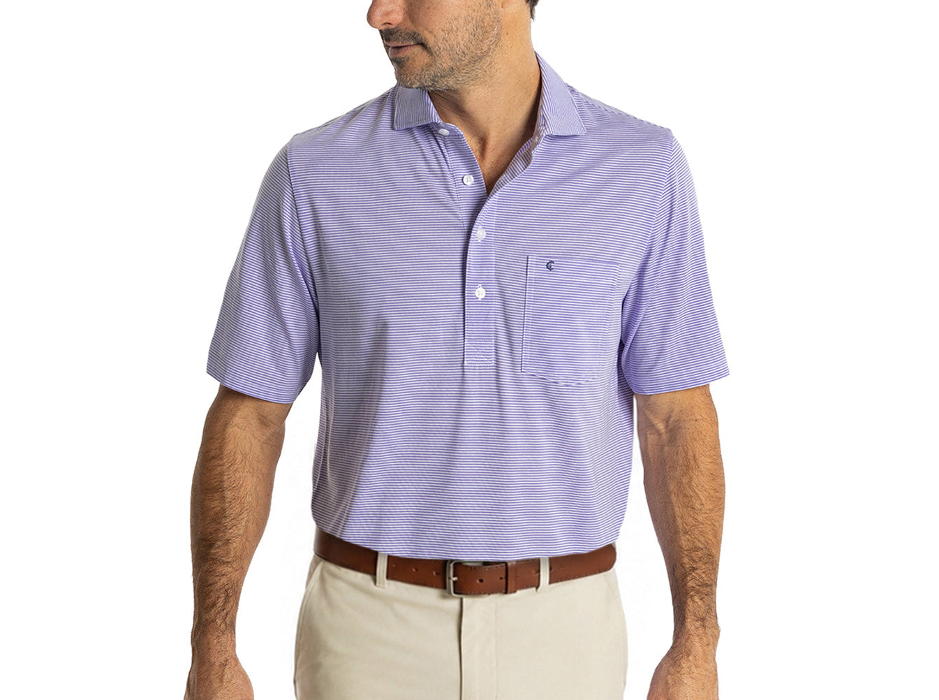 Spread Collar Polo - Hobby Stripe - Lavender