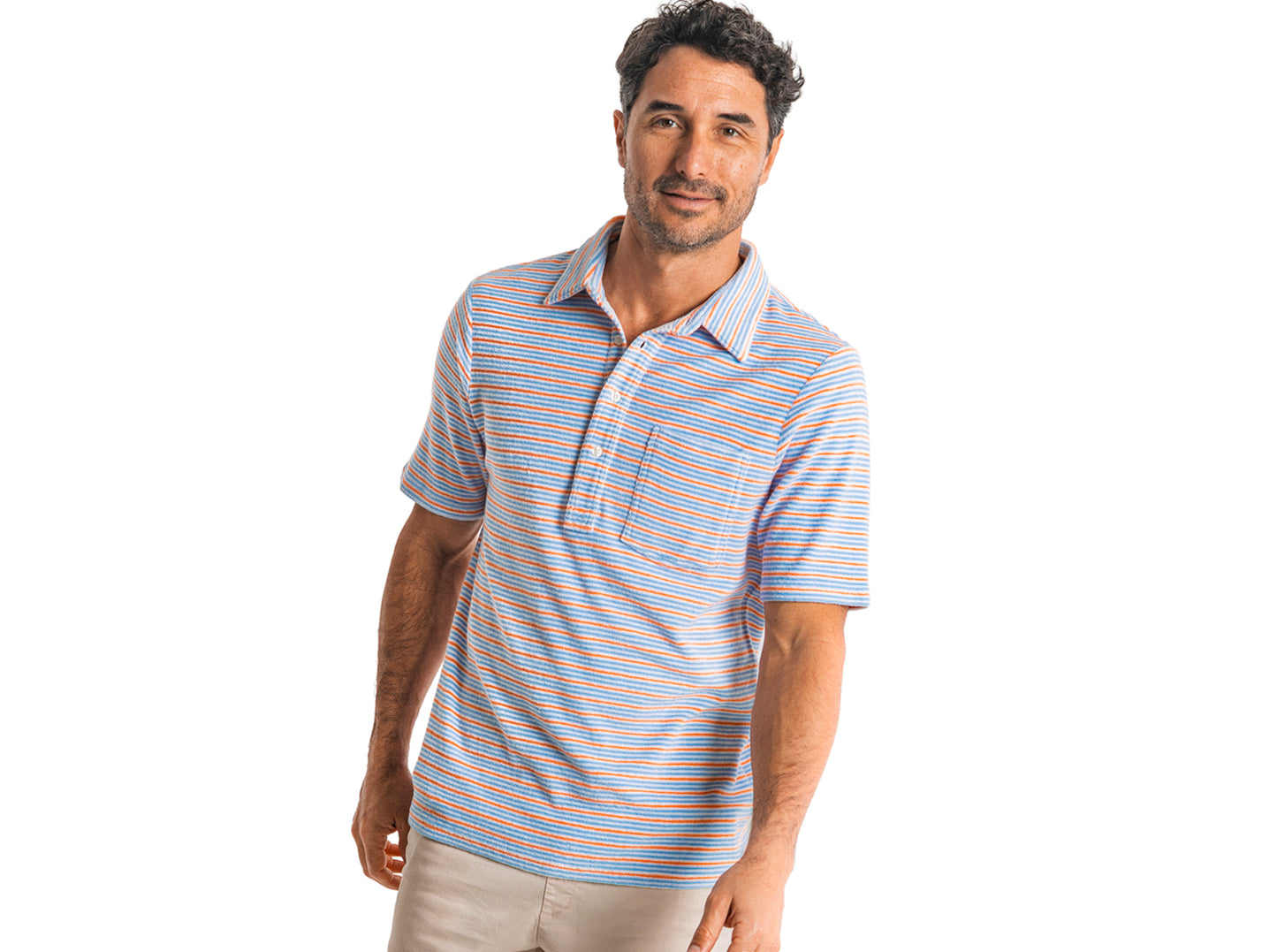 Terrycloth Players Shirt - Sanibel Stripe - Blue