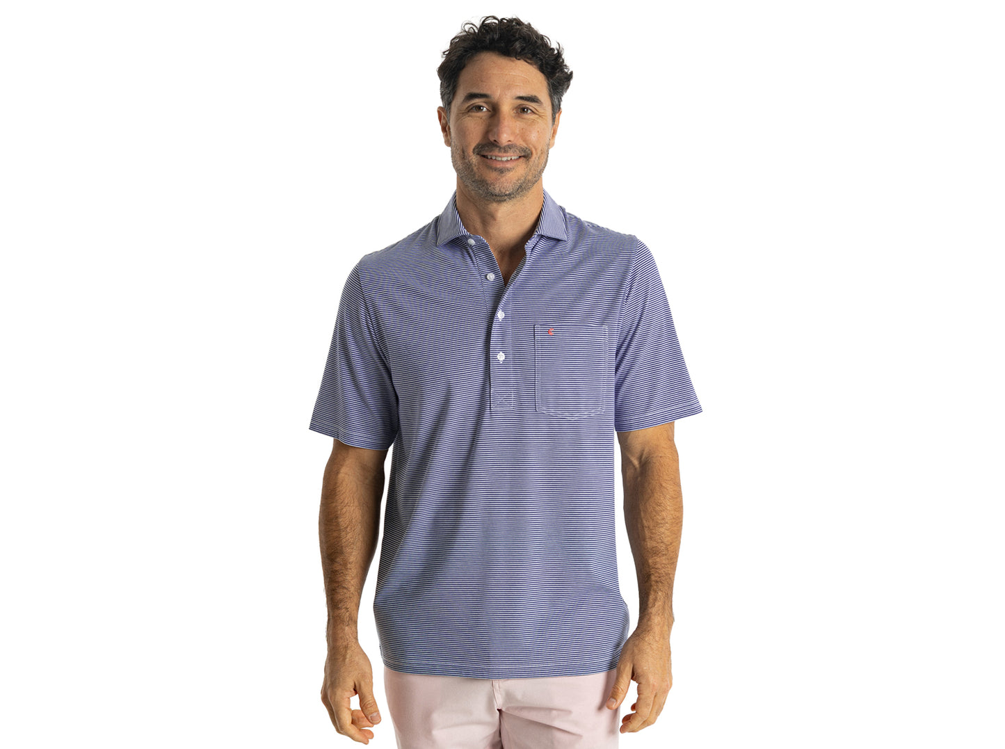 Spread Collar Polo - Hobby Stripe - Navy