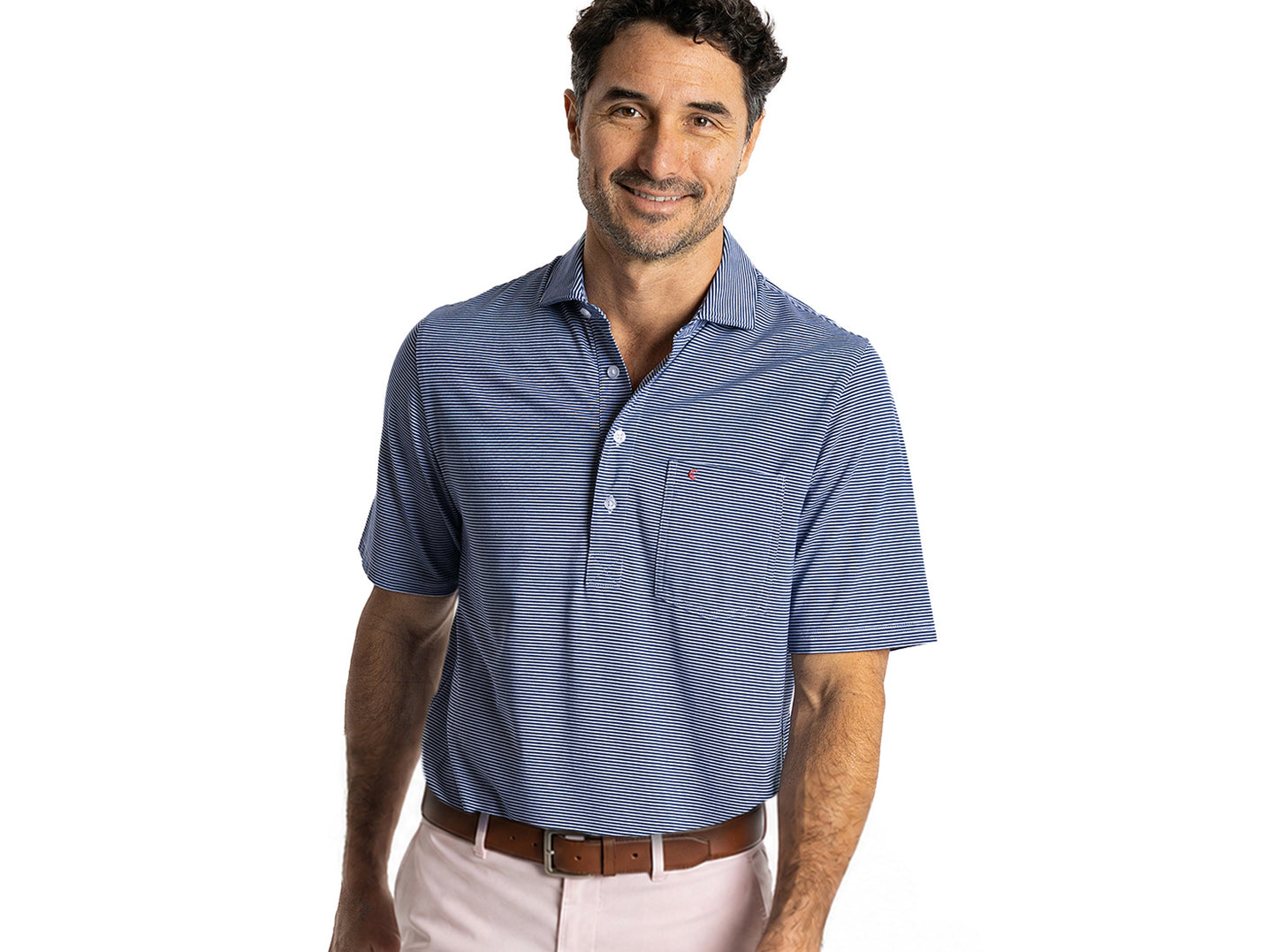 Spread Collar Polo - Hobby Stripe - Navy