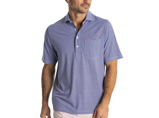 Spread Collar Polo - Hobby Stripe - Navy