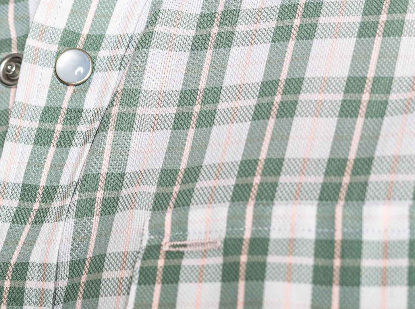 Short Sleeve Performance Pearl Snap - Olive Check