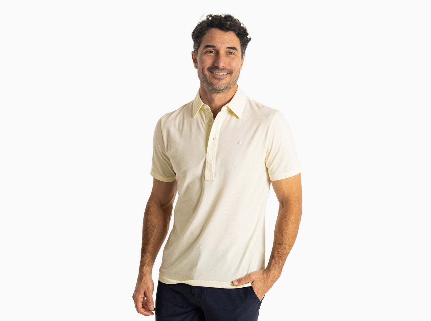 Slim Fit Top-Shelf Range Polo - Lemon Microstripe