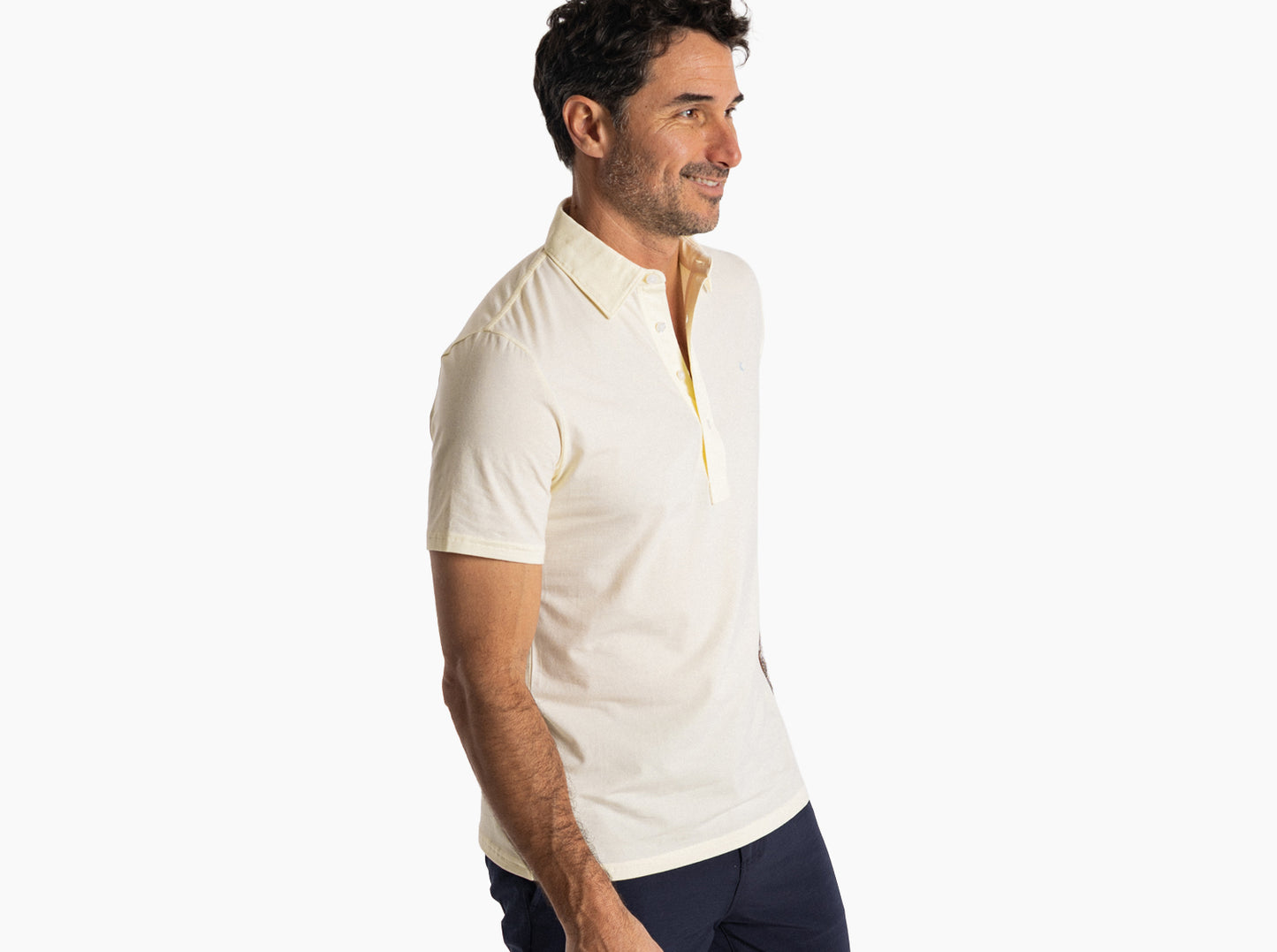 Slim Fit Top-Shelf Range Polo - Lemon Microstripe