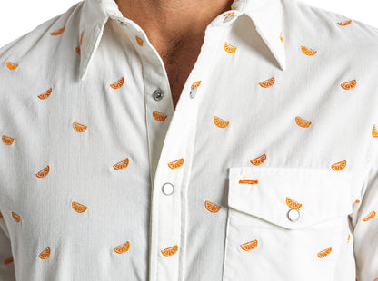 Short Sleeve Corduroy Pearl Snap - Orange Grove Embroidery
