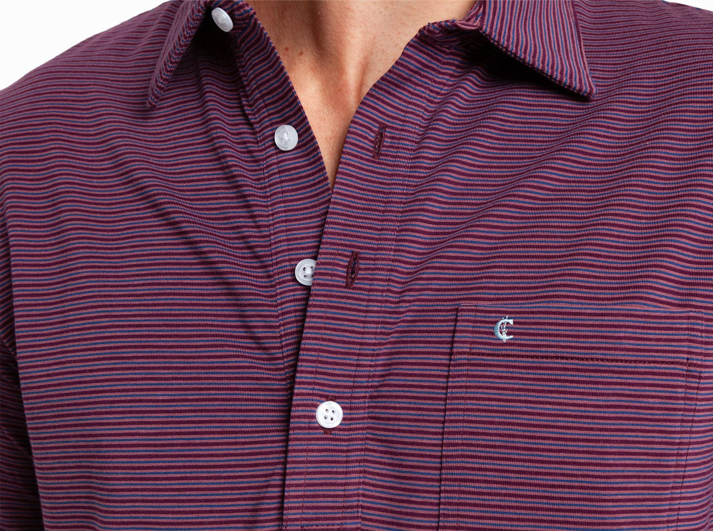 Performance Players Shirt - Farrell Stripe - Burgundy