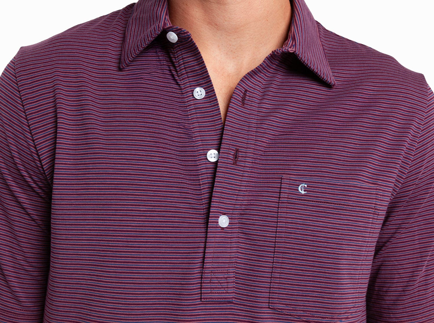 Performance Players Shirt - Farrell Stripe - Burgundy