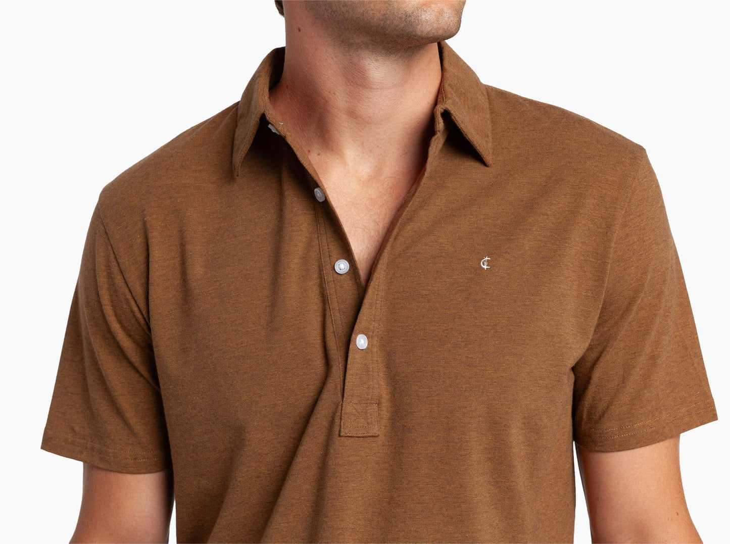 Slim Fit Top-Shelf Range Polo - Pecan Microstripe