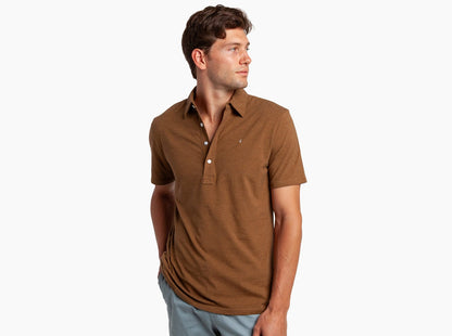 Slim Fit Top-Shelf Range Polo - Pecan Microstripe
