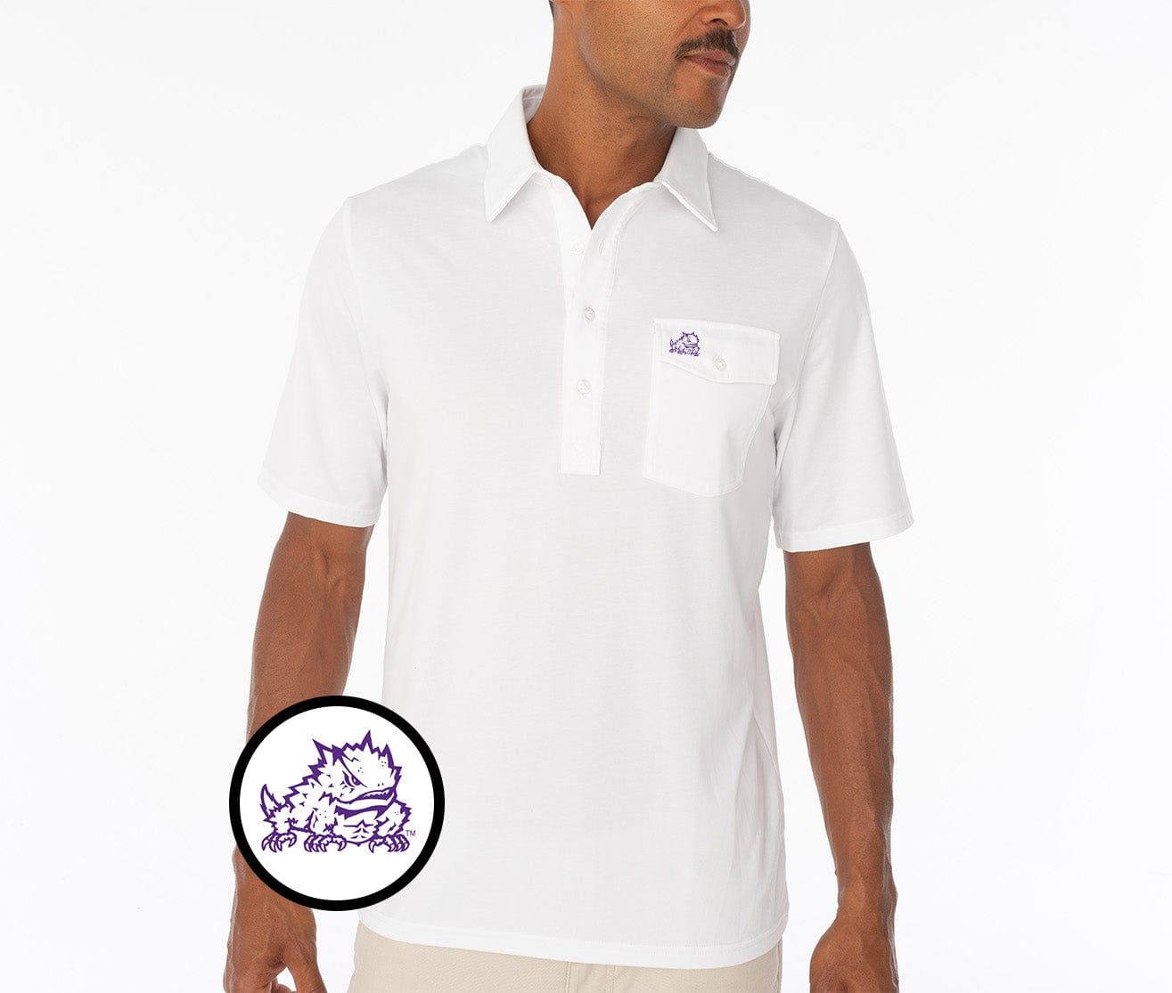 TCU - Coach's Performance Players Shirt - Horned Frog - White