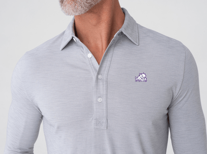 TCU - Brrr Long Sleeve Range Polo - Horned Frog - Silverado