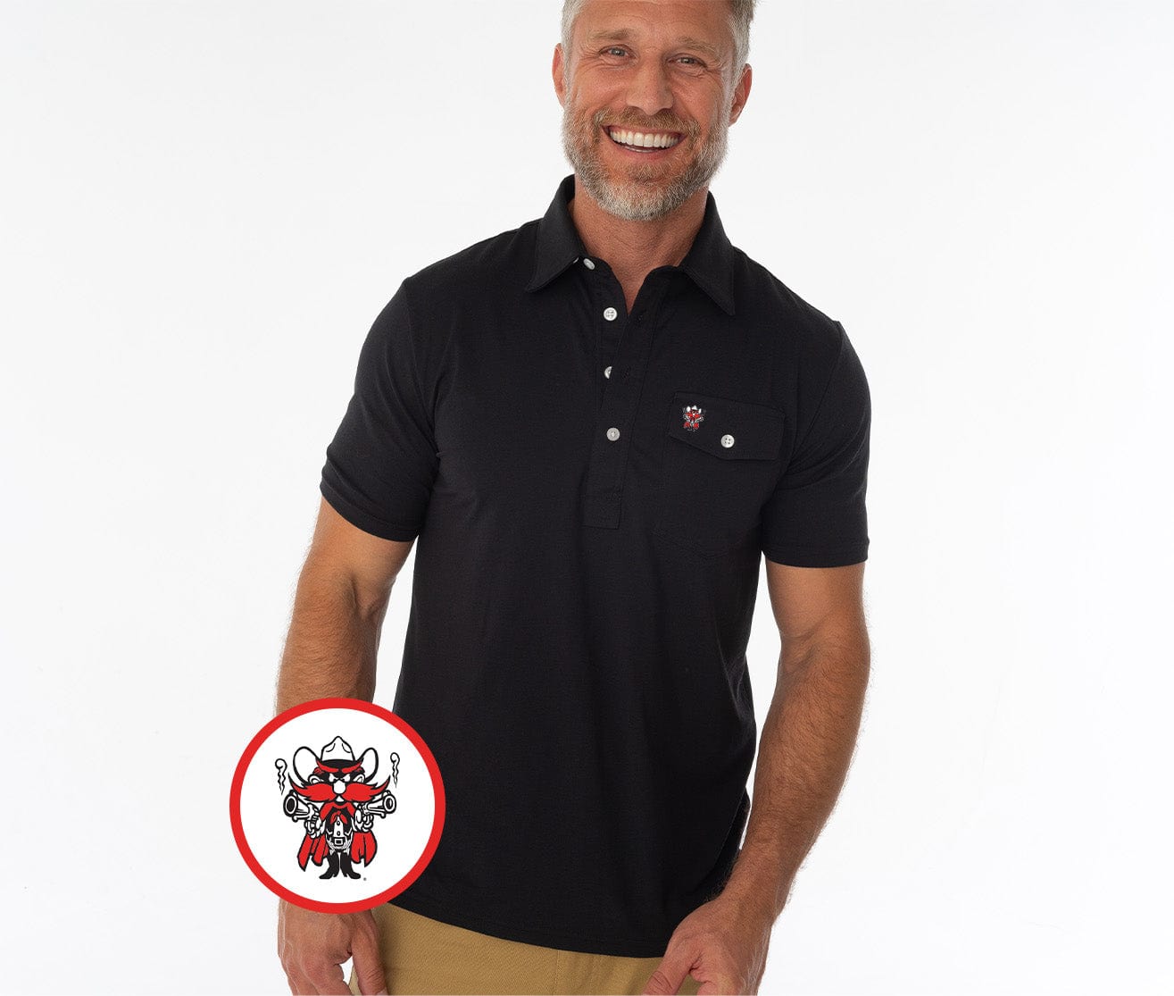 Texas Tech - Coach's Performance Players Shirt - Red Raider Icon - Black