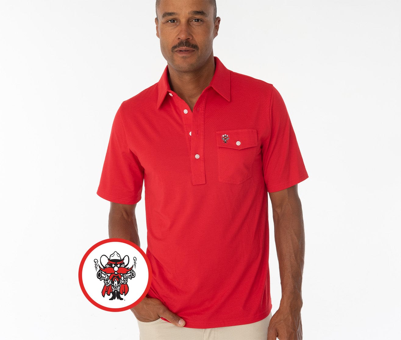 Texas Tech - Coach's Performance Players Shirt - Red Raider Icon - Red