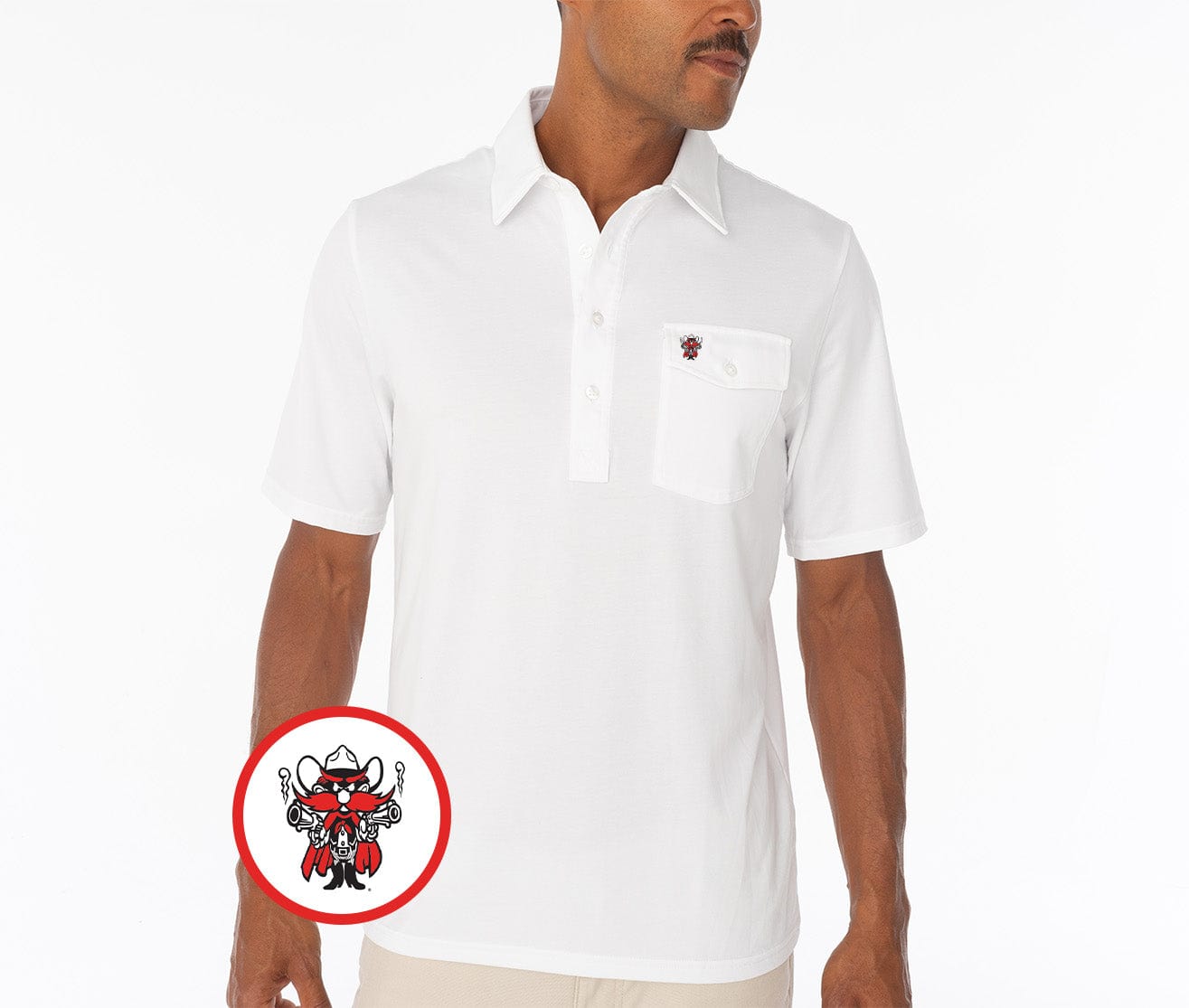 Texas Tech - Coach's Performance Players Shirt - Red Raider Icon - White