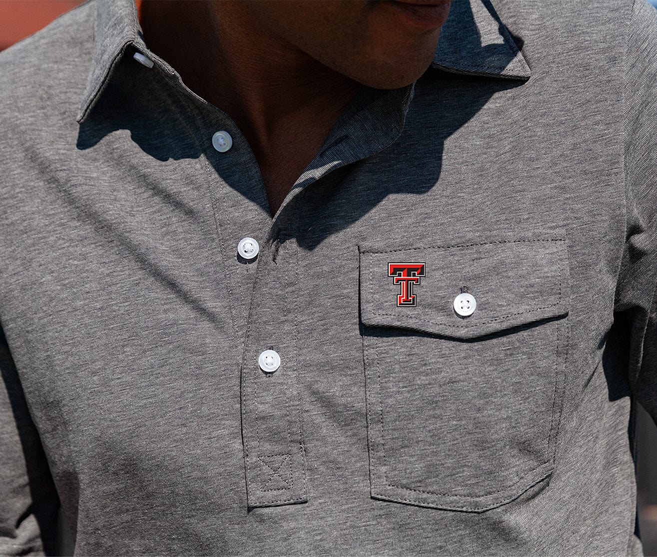 Texas Tech - Coach's Performance Players Shirt - TT Mark - Heather Gray